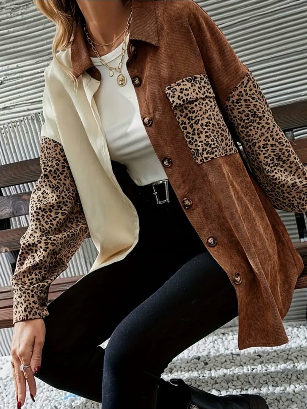 Leopard Print Button Shirt